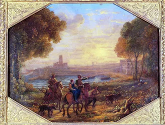 Landschaft mit dem Hafen von Santa Marinella (nahe Civitavecchia), ca. 1639-40